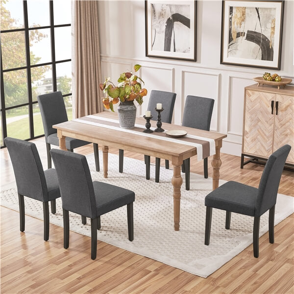 Yaheetech Dining Chairs Set of 6 Fabric Upholstered Parson