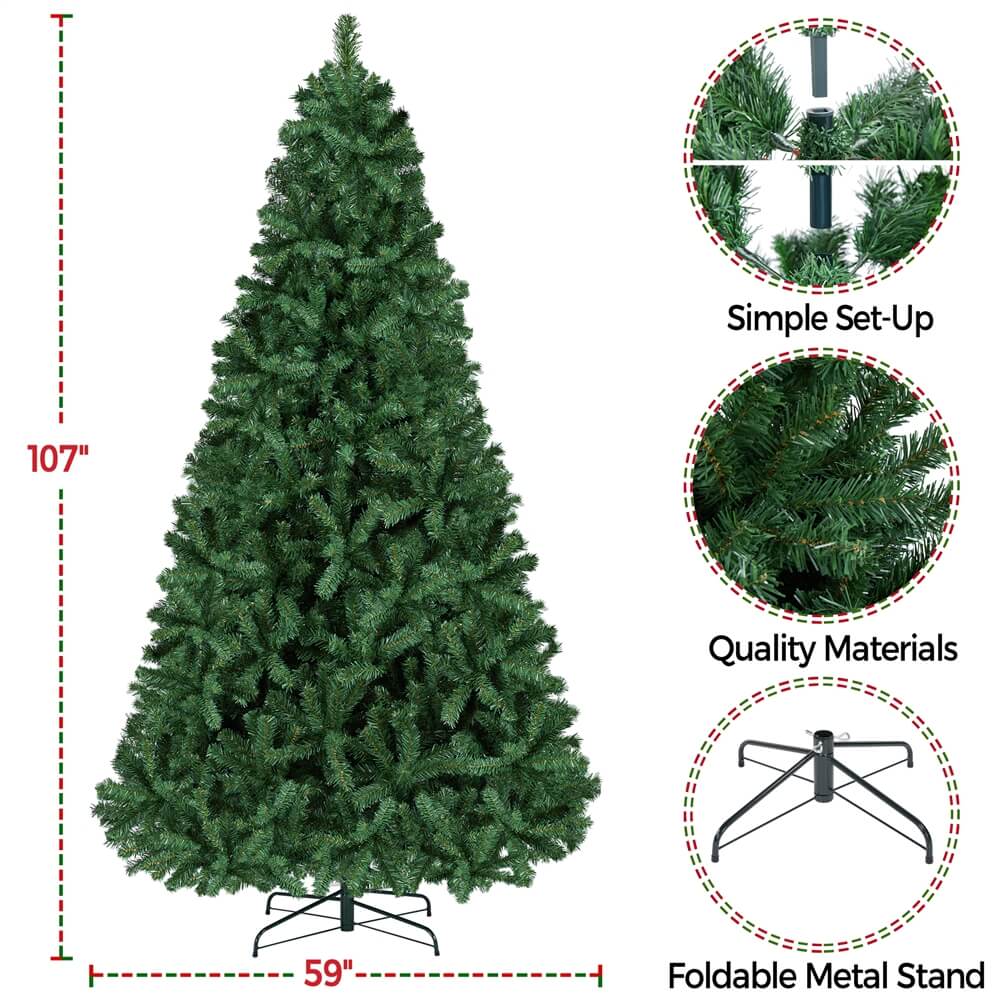 Yaheetech 4.5’/6’/7.5’/9’  Artificial Green Christmas Tree