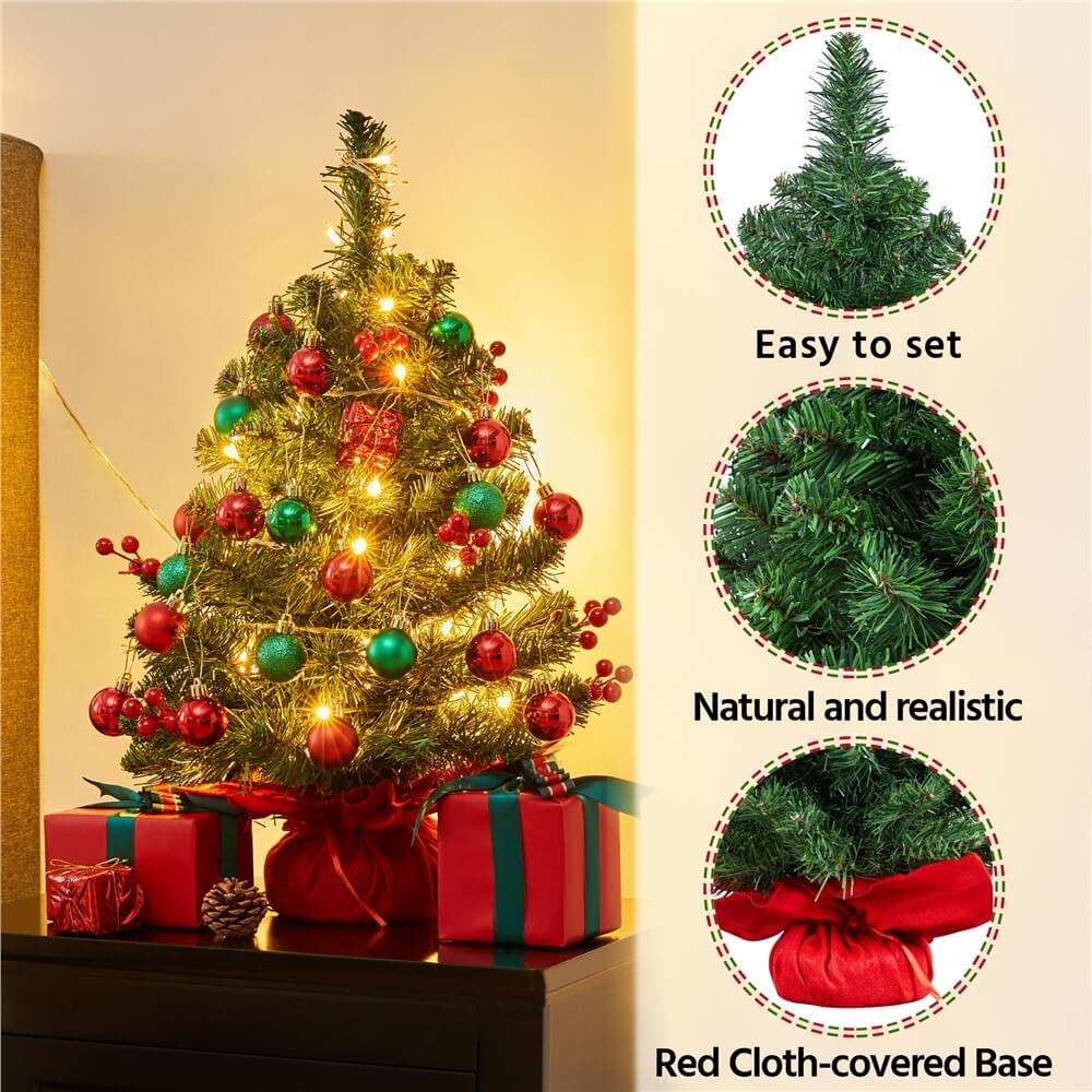 Yaheetech 3ft/2ft Prelit Tabletop Christmas Tree