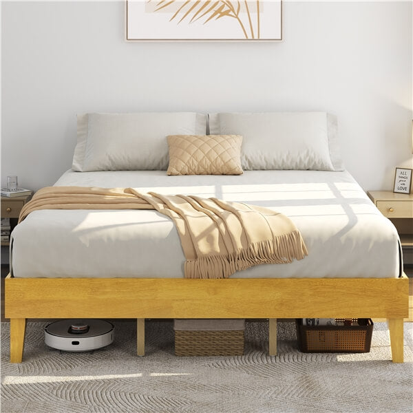 Yaheetech Wooden Bed Frame with Plywood Slat
