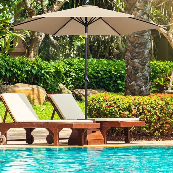 Yaheetech Outdoor Table Umbrella with Push Button Tilt and Crank