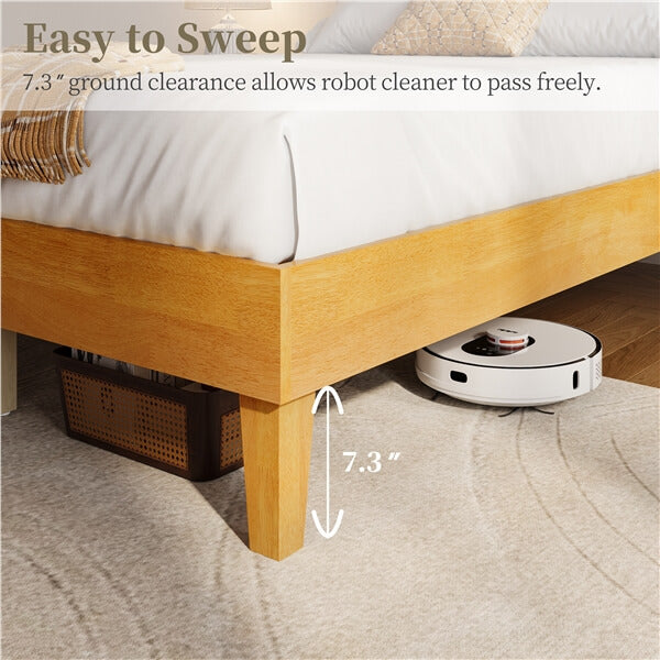 Yaheetech Wooden Bed Frame with Plywood Slat