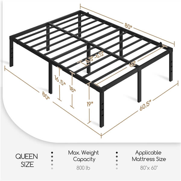 Yaheetech 18 Inch Bed Frames Heavy Duty Metal Platform Bed with Under Bed Storage