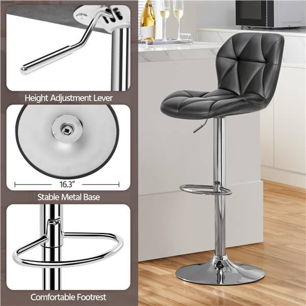 Yaheetech 24.6-32.5 Inch Adjustable Bar Chairs 2PCS