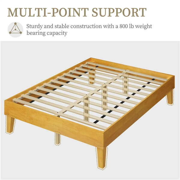 Yaheetech Wooden Bed Frame with Plywood Slat
