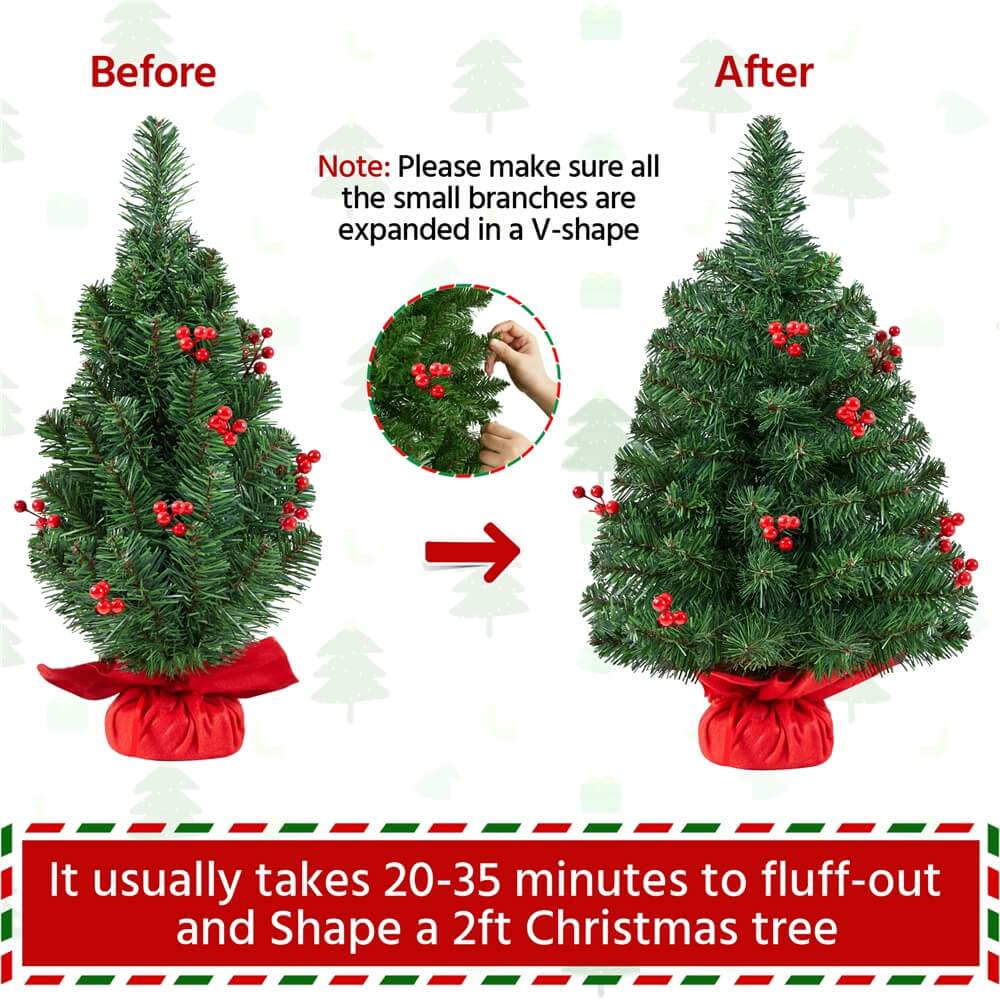 Yaheetech 3ft/2ft Prelit Tabletop Christmas Tree