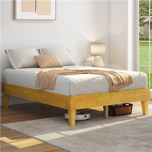 Yaheetech Wooden Bed Frame with Plywood Slat