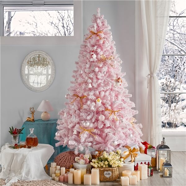 6’ Pre-lit Flocked Artificial Christmas Tree