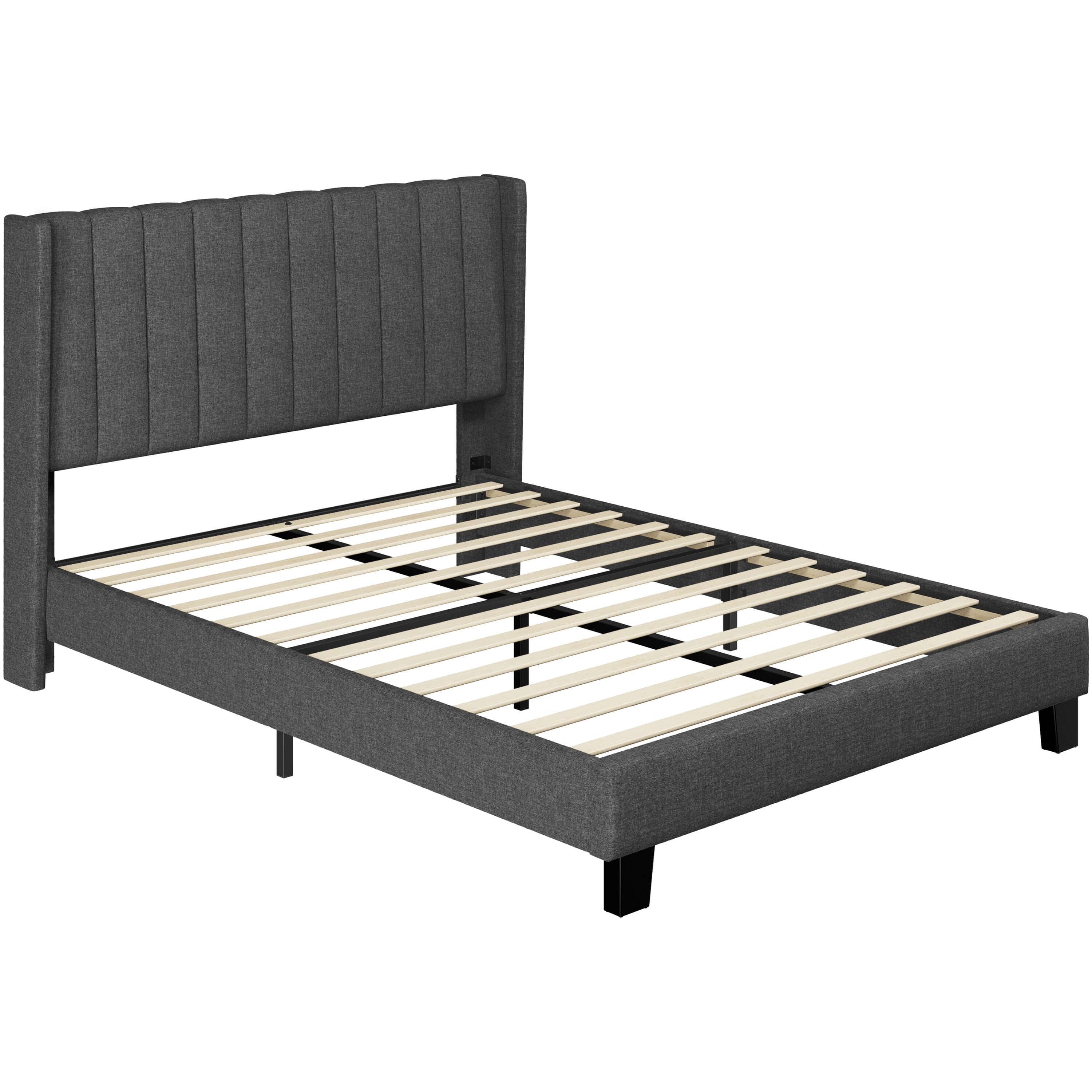 yah591ページ Yaheetech Bed Frame Upholstered Platform Bed with Fabric