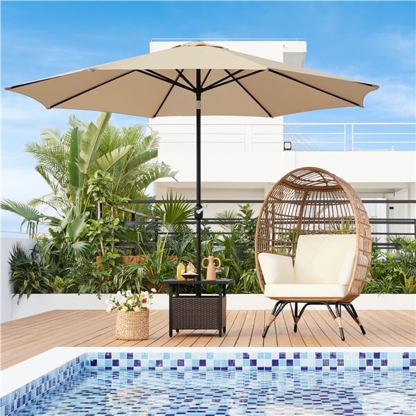 Yaheetech Outdoor PE Rattan Egg Basket Lounge Chair — yaheetech.shop
