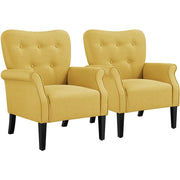 Mid Century Accent Chair with Sturdy Wood Legs and High Back for Small Space