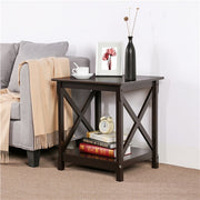 Pine Wood Legs Simplistic Design Sturdy Sofa Side Table with Storage for Living Room Small Space