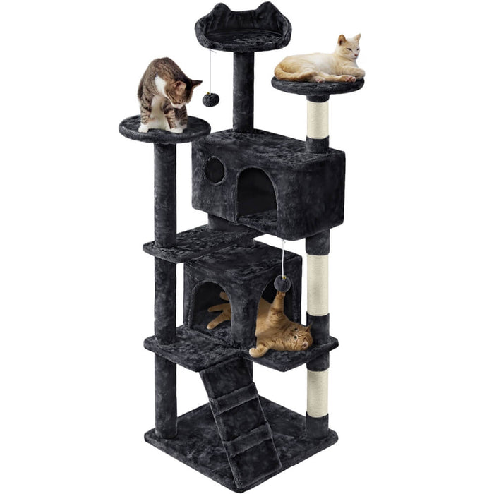 Yaheetech 62.5″ H Cat Tree w/ 2 Condos