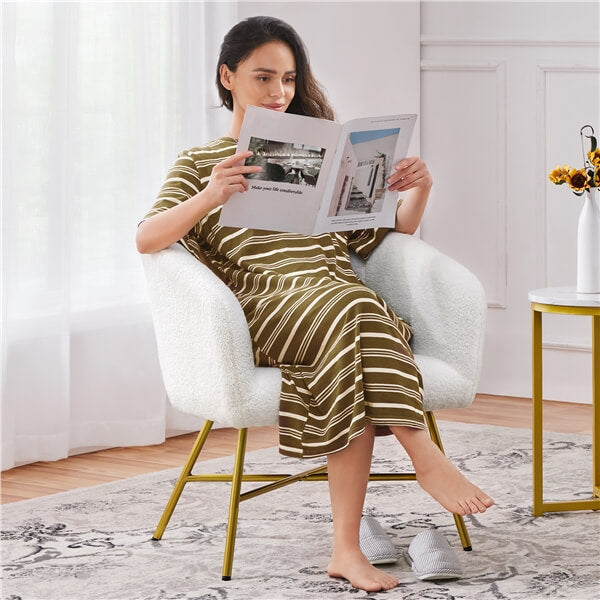 Upholstered Rocking Chair With Rubber Wood Legs And Side Pockets-Beige