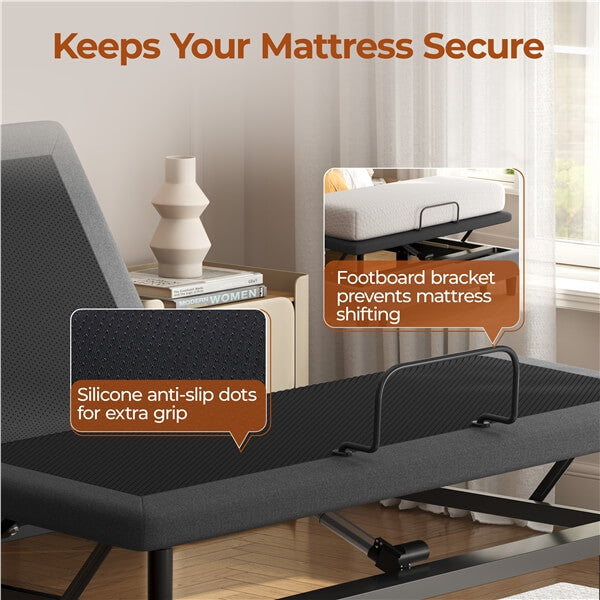 Yaheetech Adjustable Bed Frame with Wireless Remote Control