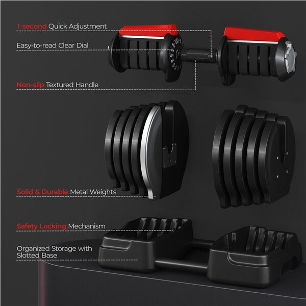 set adjustable dumbbells