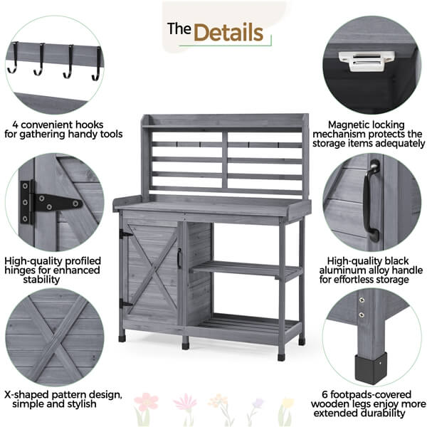 outdoor plant potting table