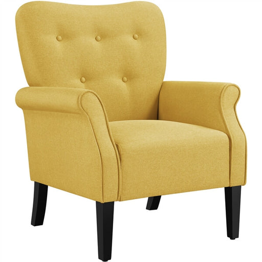 velvet yellow armchair