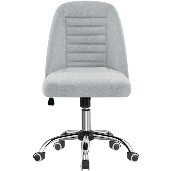 Yaheetech Mid Back PU Leather Armless Desk Office Chair