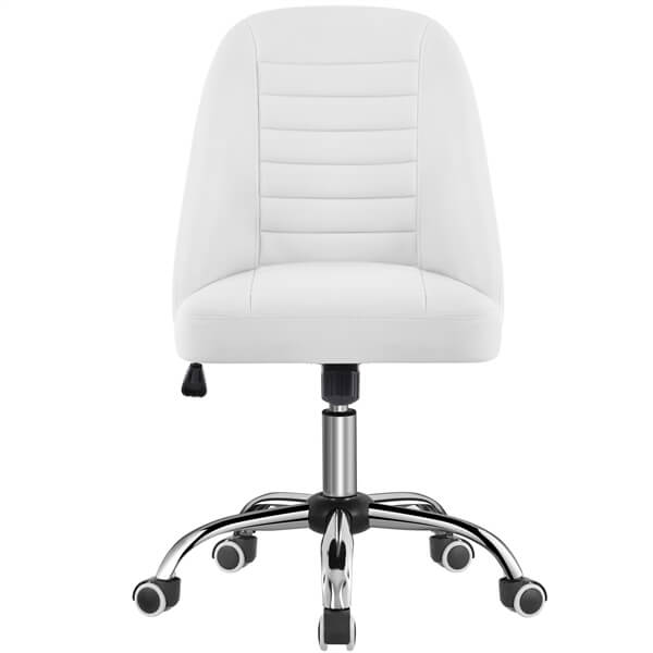 Yaheetech Mid Back PU Leather Armless Desk Office Chair