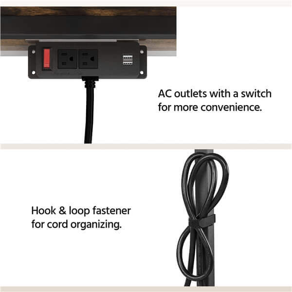 Yaheetech Kitchen Bakers Rack with Power Outlet & LED Lights