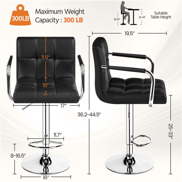 Yaheetech Bar Stools Set of 4