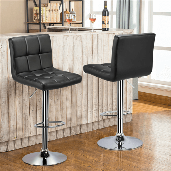 Yaheetech 2pcs Stylish Adjustable PU Leather Bar Stool — yaheetech