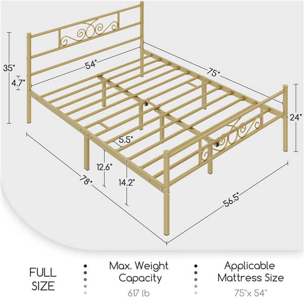 metal bed frame full