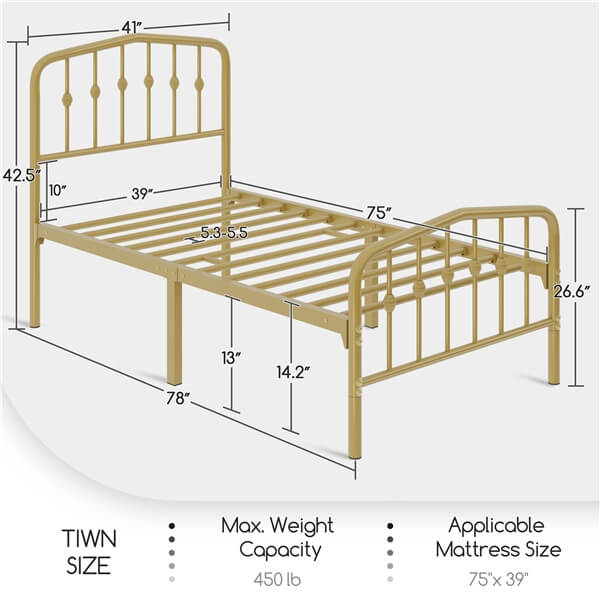 Yaheetech Metal Bed Frame Metal Platform Bed
