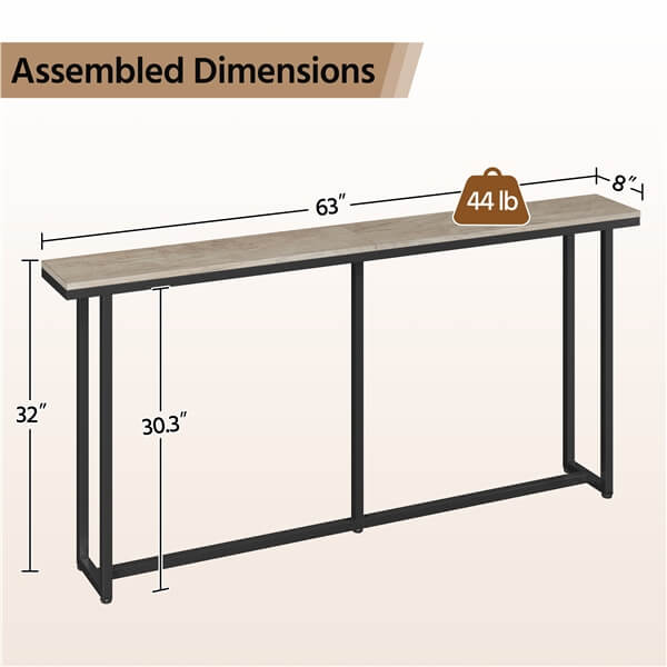 Yaheetech Narrow Console Table with Sturdy Metal Frame