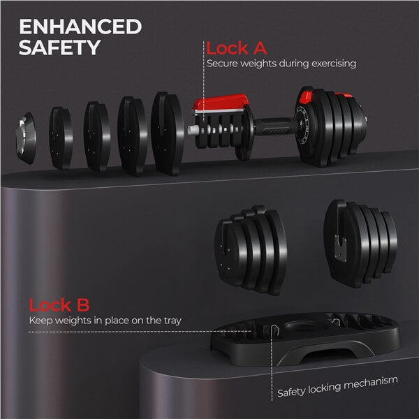 Yaheetech 2 x 3-28LBS Adjustable Dumbbells