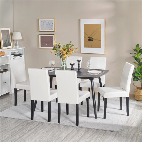 dining chairs black faux leather