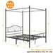 metal canopy bed king