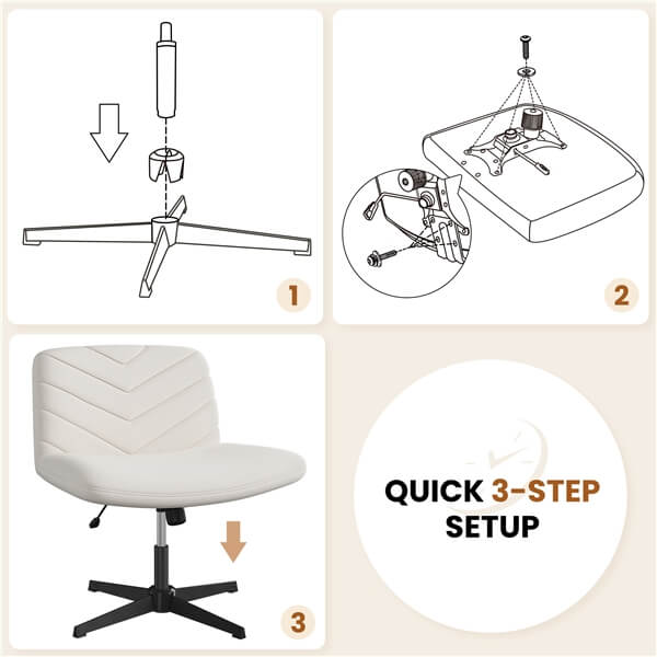 Yaheetech Wide Criss Cross Chair with No Wheels