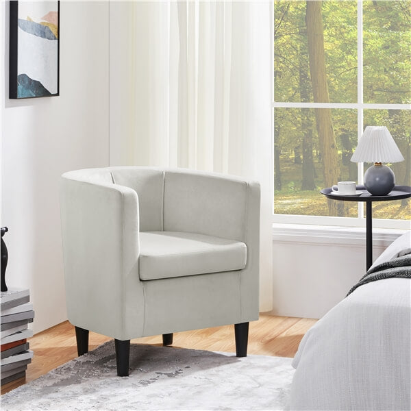 gray velvet arm chair