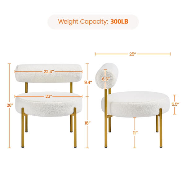 cream boucle accent chair