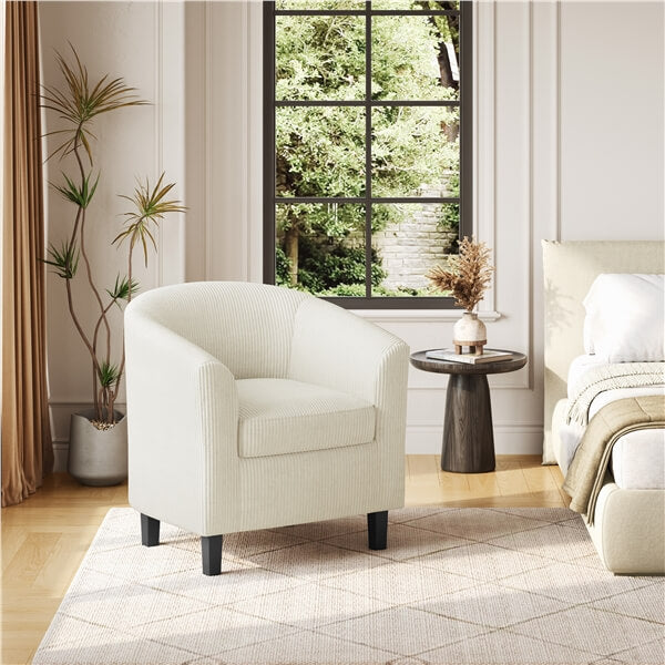 Yaheetech Corduroy Barrel Chairs Set of 2