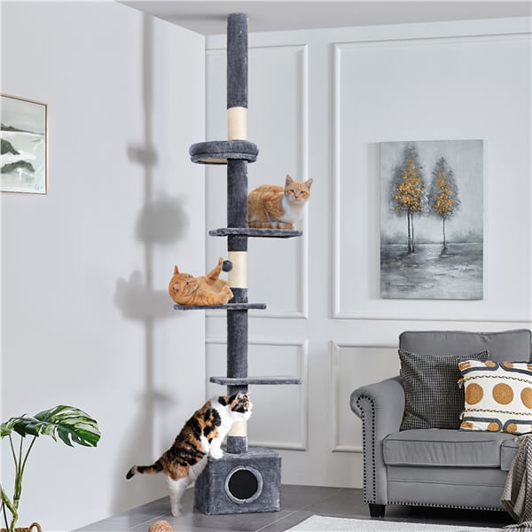 Yaheetech Floor to Ceiling Cat Tower for Large Cats