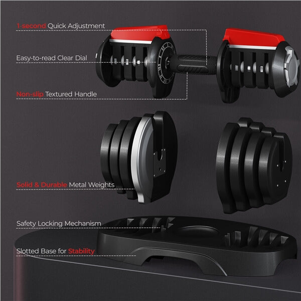 Yaheetech 2 x 3-28LBS Adjustable Dumbbells