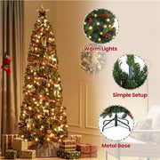 pre lit pencil xmas tree