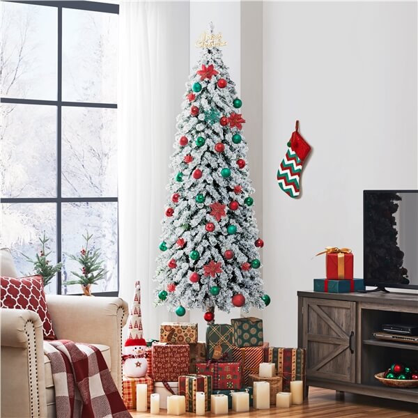  7.5ft Snow Flocked Artificial Christmas Tree