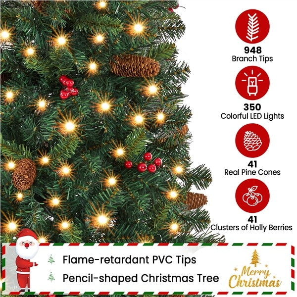 9 foot pre lit christmas tree slim