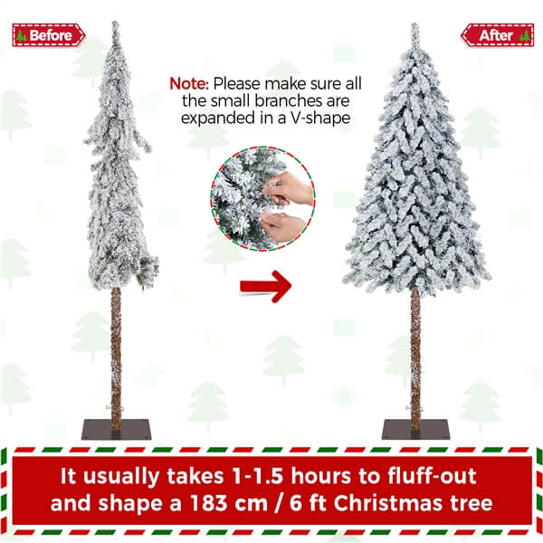 6ft pre lit slim snowy christmas tree