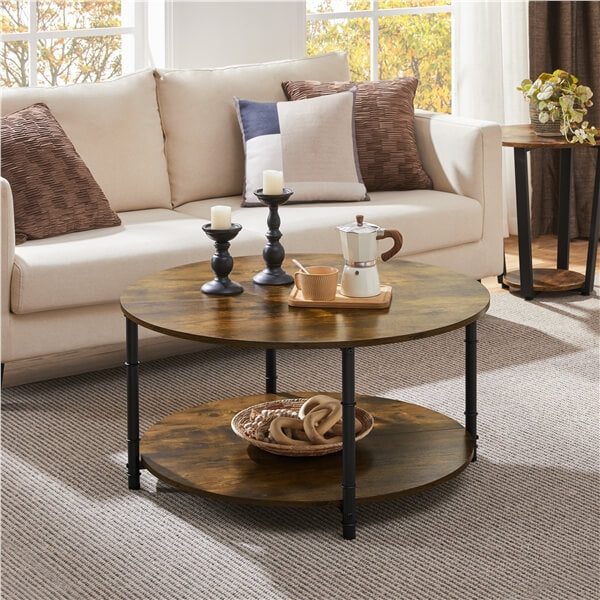 Yaheetech Round Coffee Table with Storage Shelf — yaheetech.shop