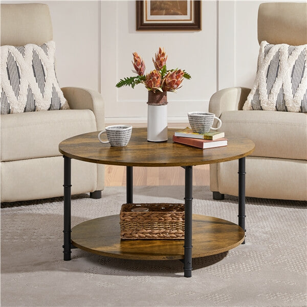 Yaheetech Round Coffee Table with Storage Shelf — yaheetech.shop