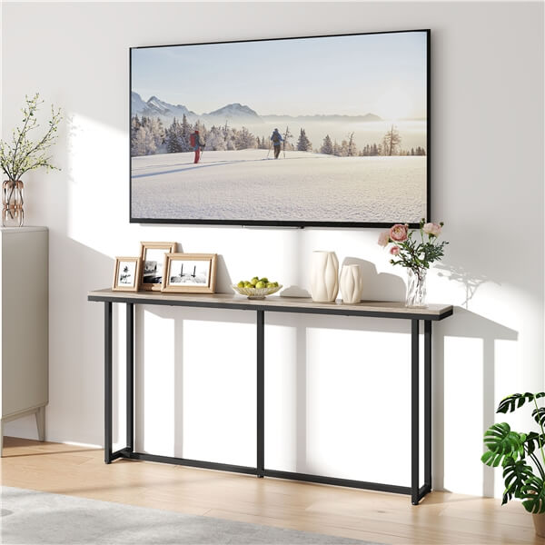 Yaheetech Narrow Console Table with Sturdy Metal Frame