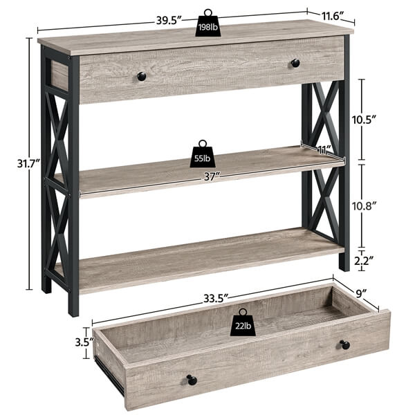Yaheetech Console Table with Drawer