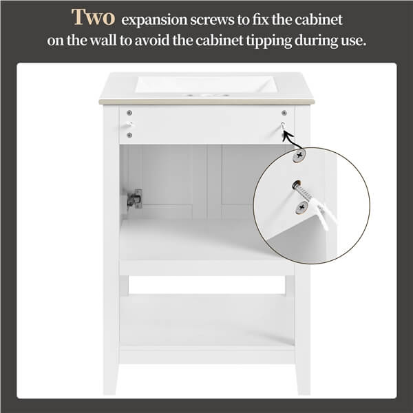 Yaheetech 24" Modern Bathroom Vanity with Sink