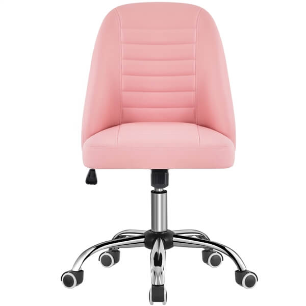 Yaheetech Mid Back PU Leather Armless Desk Office Chair