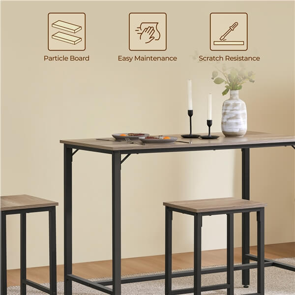 Yaheetech Counter Height Kitchen Table with Bar Stools Set of 2
